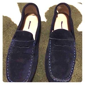 Boys Crewcuts Blue Suede loafers size 4